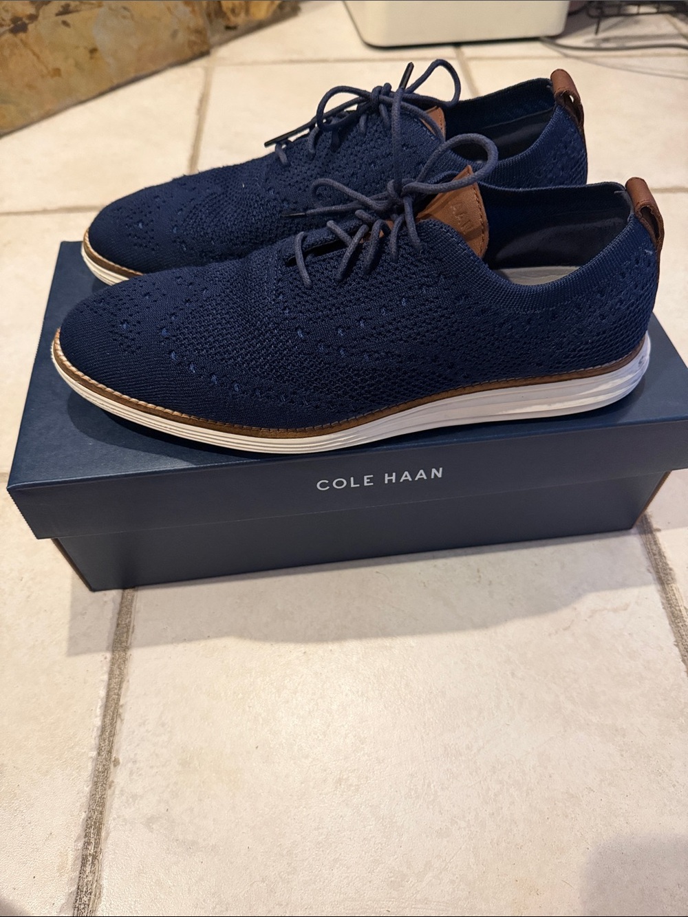 Cole Haan OriginalGrand Stitchlite Wingtip Oxford | Navy Blue | Size 9.5 M